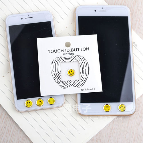 iphone6笑臉指紋按鍵貼6plus指紋按鍵識別蘋果5s home鍵廠家直批
