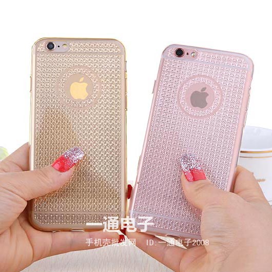 iphone6splus5.5硅膠手機殼 蘋果6S鉆石紋軟保護套可愛女廠家直批