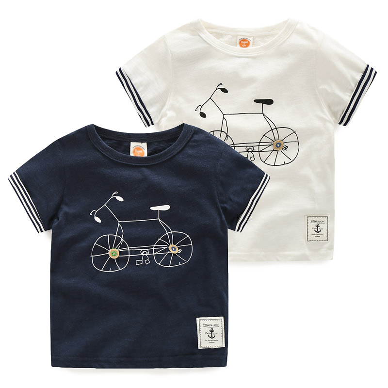寶寶短袖T恤 夏裝韓版新款男童童裝兒童自行車上衣tx-5627