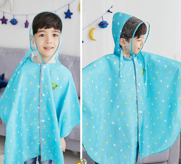 韓國正品兒童雨衣男童女童環保透氣防水透明大帽檐小學生雨衣雨披